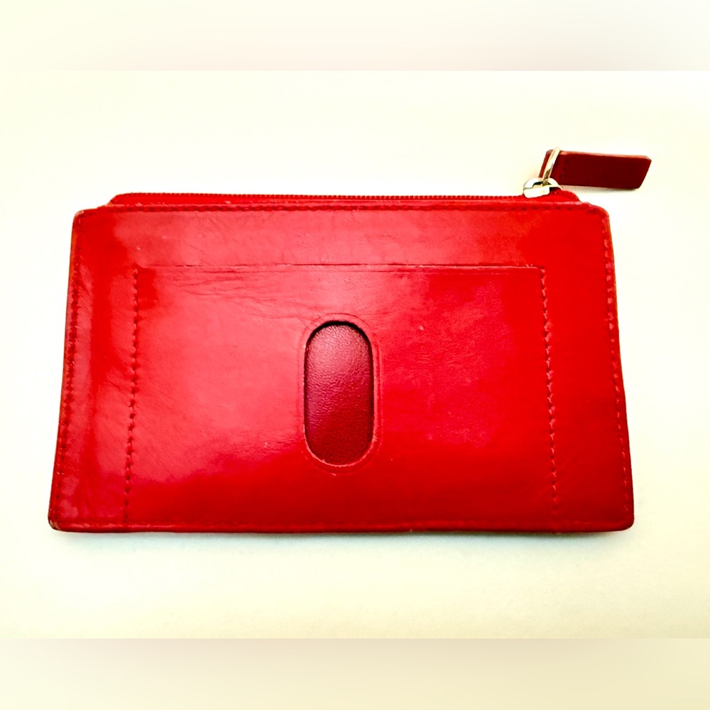 Leather Card Wallet with Zip Top